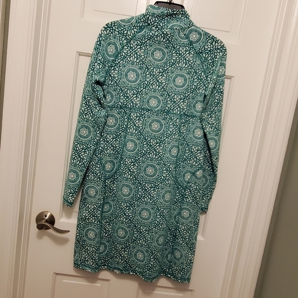 Soybu Green & White Patterned Mock Neck 1/4 zip up athlesiure Dress Size Sm. - Picture 8 of 10